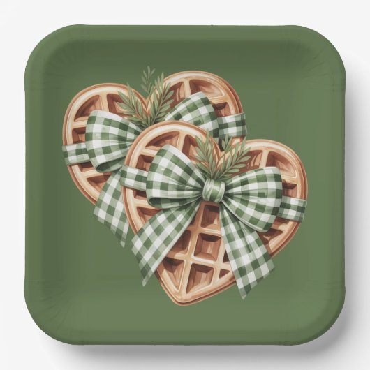 CUTE GREEN HOLIDAY CHRISTMAS PLAID THEME PAPPTELLER (Vorderseite)