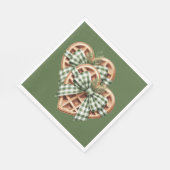 CUTE GREEN HOLIDAY CHRISTMAS PLAID THEME SERVIETTE (Ecke)