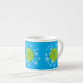 Cute green lime bubbles cartoon illustration espressotasse (Vorderseite Rechts)