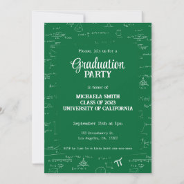Cute Green Math Hand-Lettering Photo Graduation Einladung