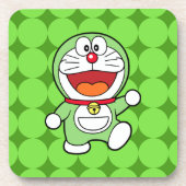 Cute Green Mini Doraemon Anime Getränkeuntersetzer (Vorderseite)