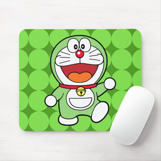 Cute Green Mini Doraemon Anime Mousepad (Mit Mouse)