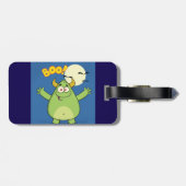 Cute Green Monster Halloween Boo Gepäckanhänger (Rückseite horizontal)
