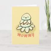 cute green octopus mother Card Karte (Vorderseite)