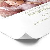 Cute Green Pink Princess Crown Photo Baby Newborn Poster (Ecke)