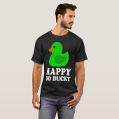 Cute Green Rubber Duck Lover Lucky Go Ducky Funny  T-Shirt (Vorne ganz)