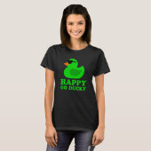 Cute Green Rubber Duck Sunglasses Lucky Go Ducky T-Shirt (Vorne ganz)