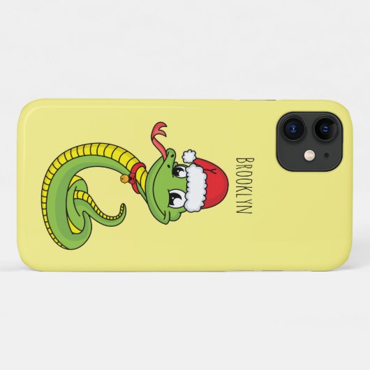 Cute green snake with santa hat cartoon Case-Mate iPhone hülle (Rückseite (Horizontal))