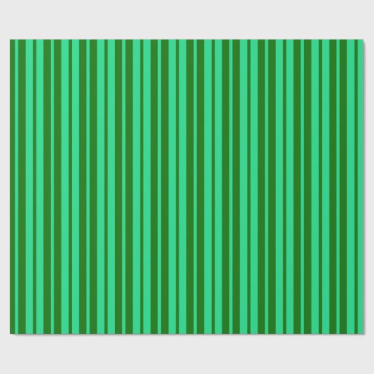 Cute Green Stylish Stripes Pattern Design  Geschenkpapier (Flach)
