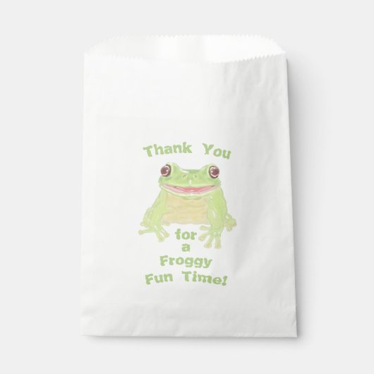 Cute Green Tree Frog - custom kids birthday party. Geschenktütchen (Vorderseite)