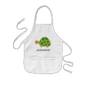 Cute Green Turtle Personalized Kinderschürze (Vorne)
