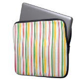 Cute green yellow stripes laptopschutzhülle (Vorderseite Links)