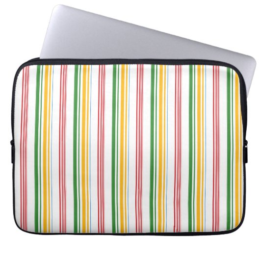Cute green yellow stripes laptopschutzhülle (Vorderseite)