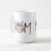 Cute Grey Cat's Mother Personalized Mothers Day Kaffeetasse (Vorderseite Links)