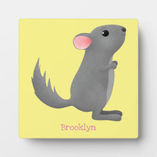Cute grey chinchilla cartoon illustration fotoplatte