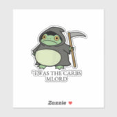 Cute Grim Reaper Frog – ’Twas the Carbs M’Lord Aufkleber (Blatt)