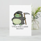 Cute Grim Reaper Frog – ’Twas the Carbs M’Lord Einladung (Stehend Vorderseite)