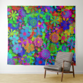 Cute Groovy Flowers Garden Wandteppich (Beispiel (Horizontal))