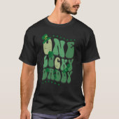 Cute Groovy One Lucky Daddy Retro St Patrick's Day T-Shirt (Vorderseite)