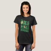 Cute Groovy One Lucky Daddy Retro St Patrick's Day T-Shirt (Vorne ganz)