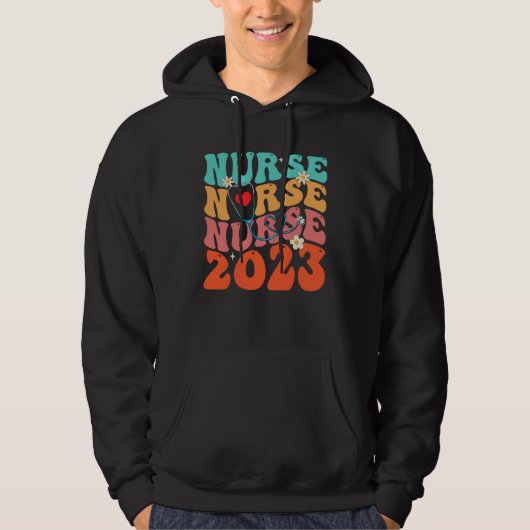 Cute Groovy Stethoscope Nurse Life Nursing Nurse W Hoodie (Vorderseite)