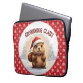 Cute Groundhog Claus Funny Groundhog Christmas Laptopschutzhülle (Vorderseite Links)