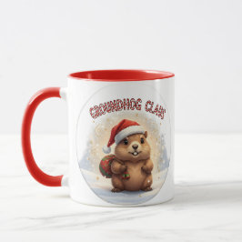Cute Groundhog Claus Funny Groundhog Christmas Tasse