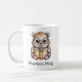 Cute Groundhog Reading a Book Custom Kaffeetasse (Links)