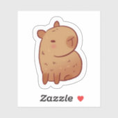 Cute Grumpy Capybara Kawaii Cartoon Sticker (Blatt)