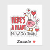 Cute Grumpy Goose Funny Heart Balloon Aufkleber (Blatt)