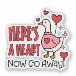 Cute Grumpy Goose Funny Heart Balloon Aufkleber