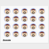 Cute Grumpy Man Circle Sticker (Blatt)
