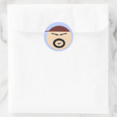 Cute Grumpy Man Circle Sticker (Tasche)
