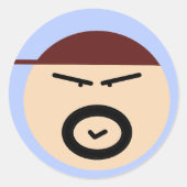 Cute Grumpy Man Circle Sticker (Vorderseite)
