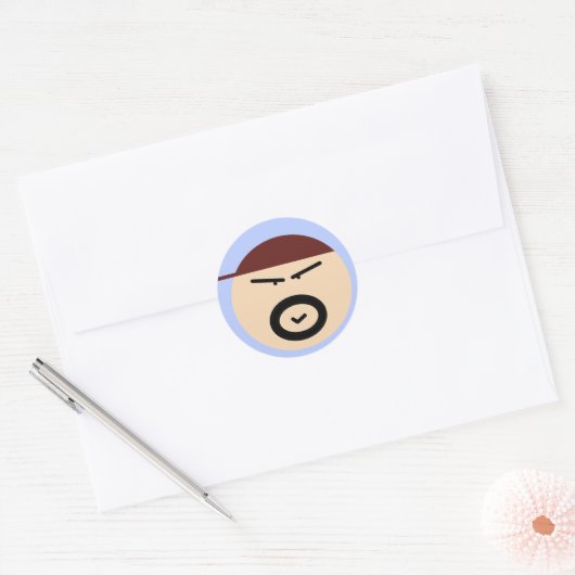 Cute Grumpy Man Circle Sticker (Umschlag)