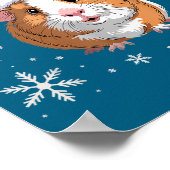Cute Guinea G Wearing Santa Hat Christmas  Poster (Ecke)