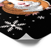 Cute Guinea G Wearing Santa Hat Christmas Premium  Poster (Ecke)