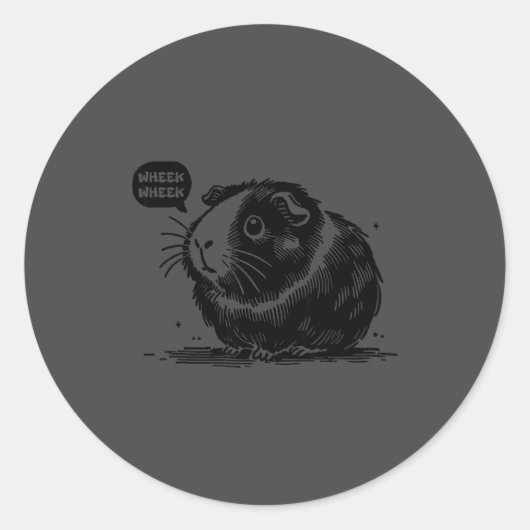 Cute Guinea G Wheek Wheek Sounds Guinea G Lover Fu Runder Aufkleber (Vorderseite)