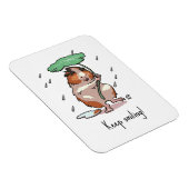 Cute Guinea Pig Keep Smiling Rain Dancing Cartoon Magnet (Rechte Seite)