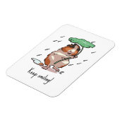 Cute Guinea Pig Keep Smiling Rain Dancing Cartoon Magnet (Linke Seite)