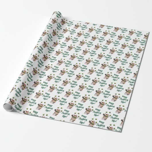 Cute Guinea Pig Merry Christmas! Add The Name Art Geschenkpapier (Ungerollt)