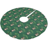 Cute Guinea Pig Merry Christmas! Juggler Pattern Polyester Weihnachtsbaumdecke (Schrägansicht)