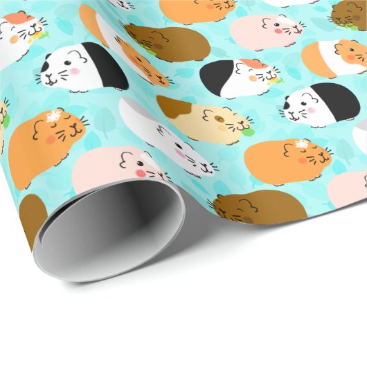 Cute Guinea Pig Pattern Geschenkpapier (Rolleneckpunkt)