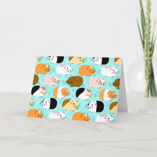 Cute Guinea Pig Pattern Karte