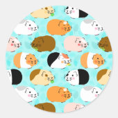 Cute Guinea Pig Pattern Runder Aufkleber (Vorderseite)