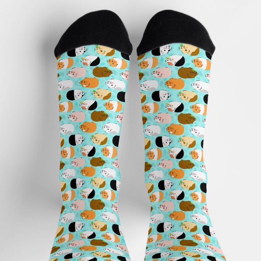 Cute Guinea Pig Pattern Socken (Oben)