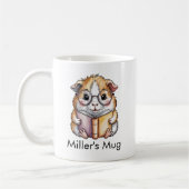 Cute Guinea Pig Reading a Book Custom Kaffeetasse (Links)