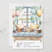 Cute Guinea Pig Watercolor Birthday Party Einladung (Vorderseite)