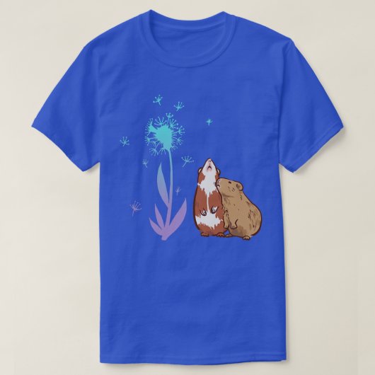 Cute Guinea Pigs Dandelions  T-Shirt (Design vorne)