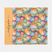 Cute guinea pigs pattern script name fleecedecke (Vorderseite (Horizontal))